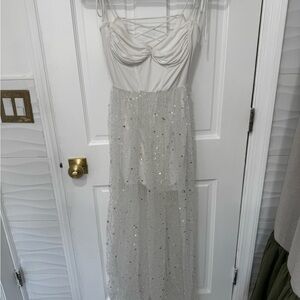 Lucy in the Sky White Sequin Dress - Bachelorettes, Bridal Showers